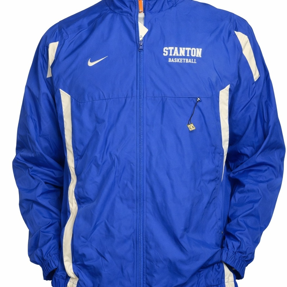 Nike blue and white windbreaker jacket with STANTON BASKETBALL men women xl